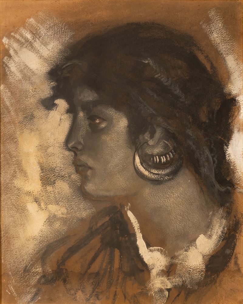 Francesco Paolo Michetti - Profilo di Donna Abruzzese con Sciacquaje