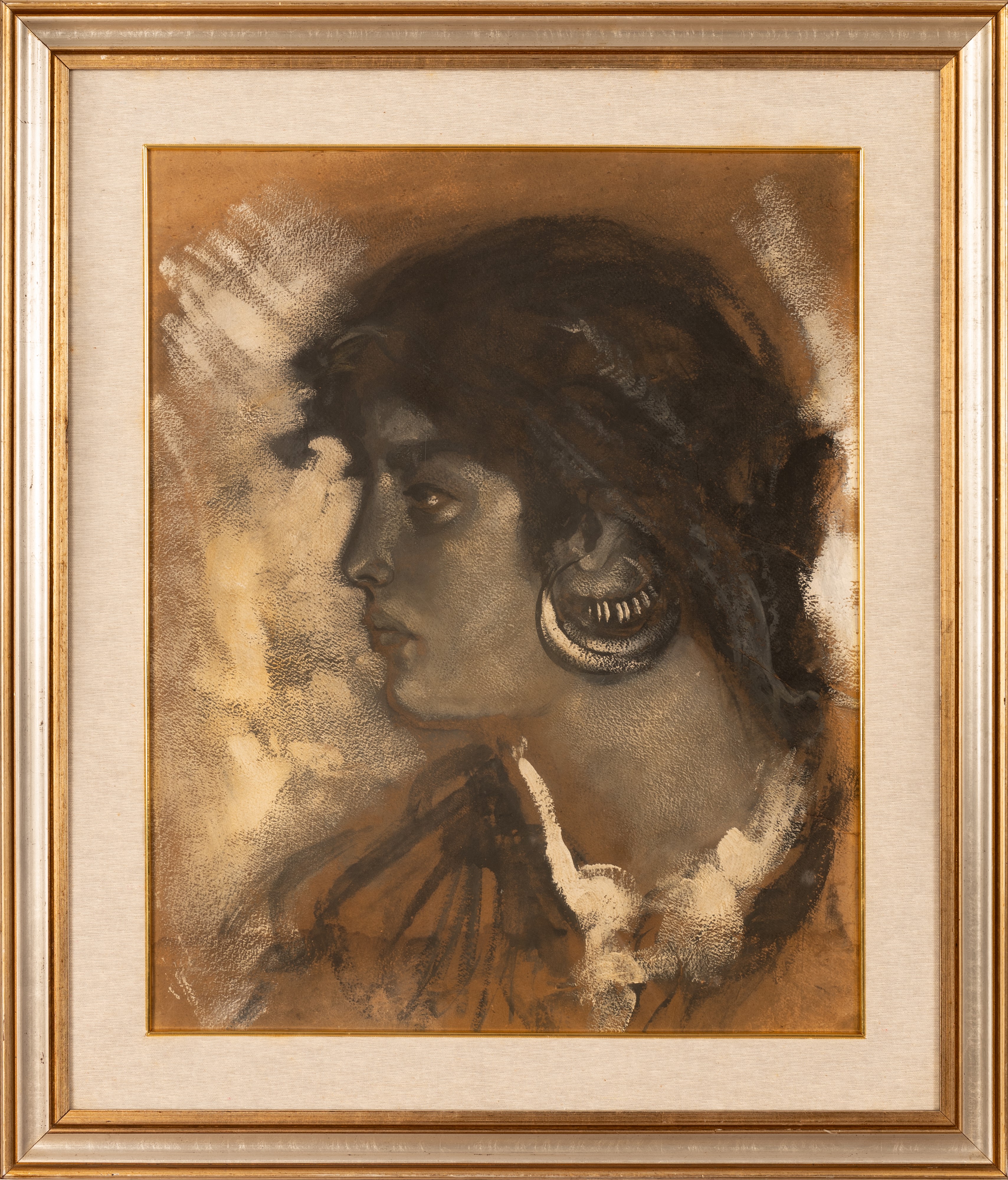 Francesco Paolo Michetti - Profilo di Donna Abruzzese con Sciacquaje