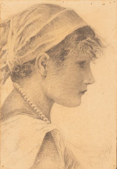 Profilo di Giovane Donna con Collana