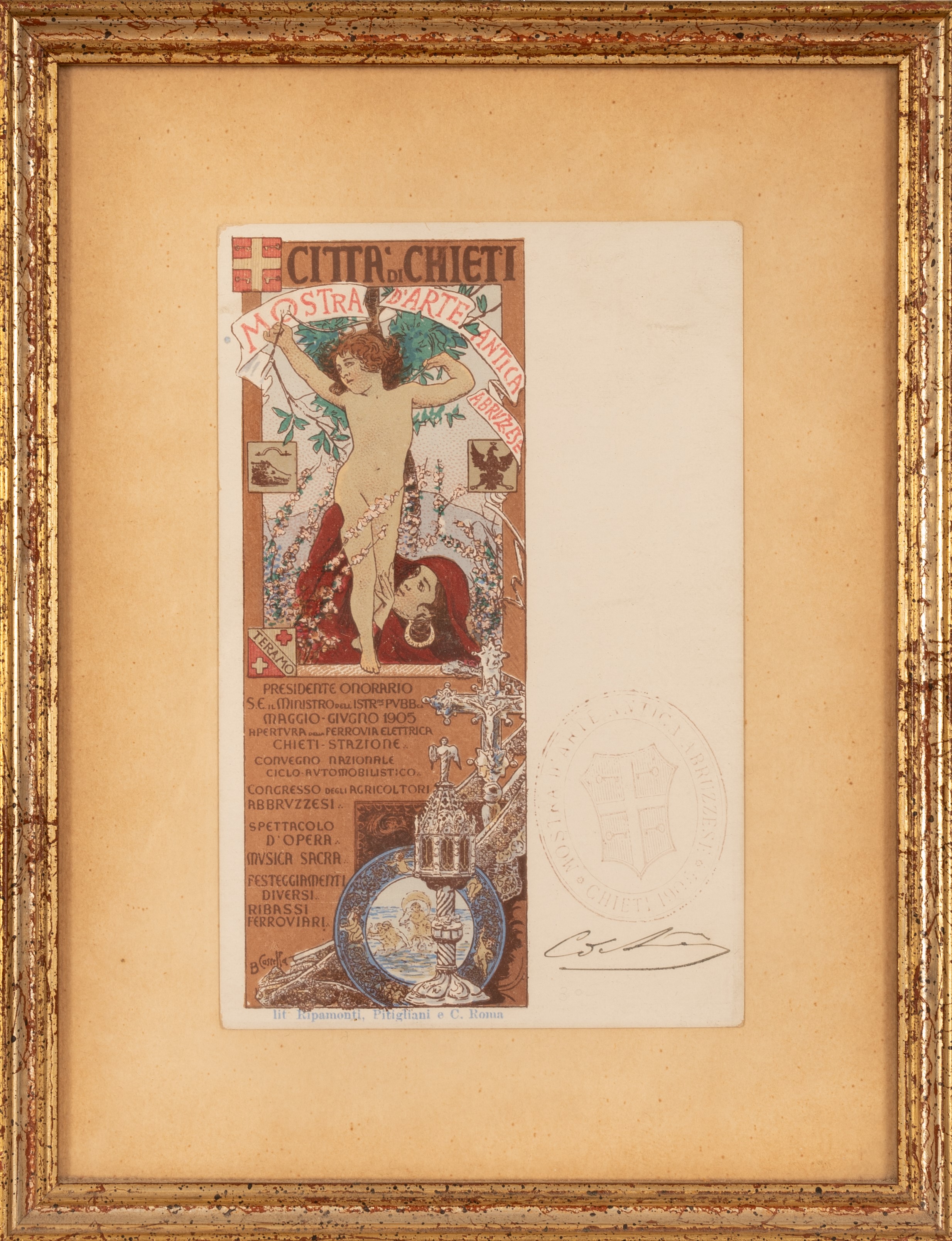 Basilio Cascella - Serie di Tre Cartoline Dedicate a Chieti