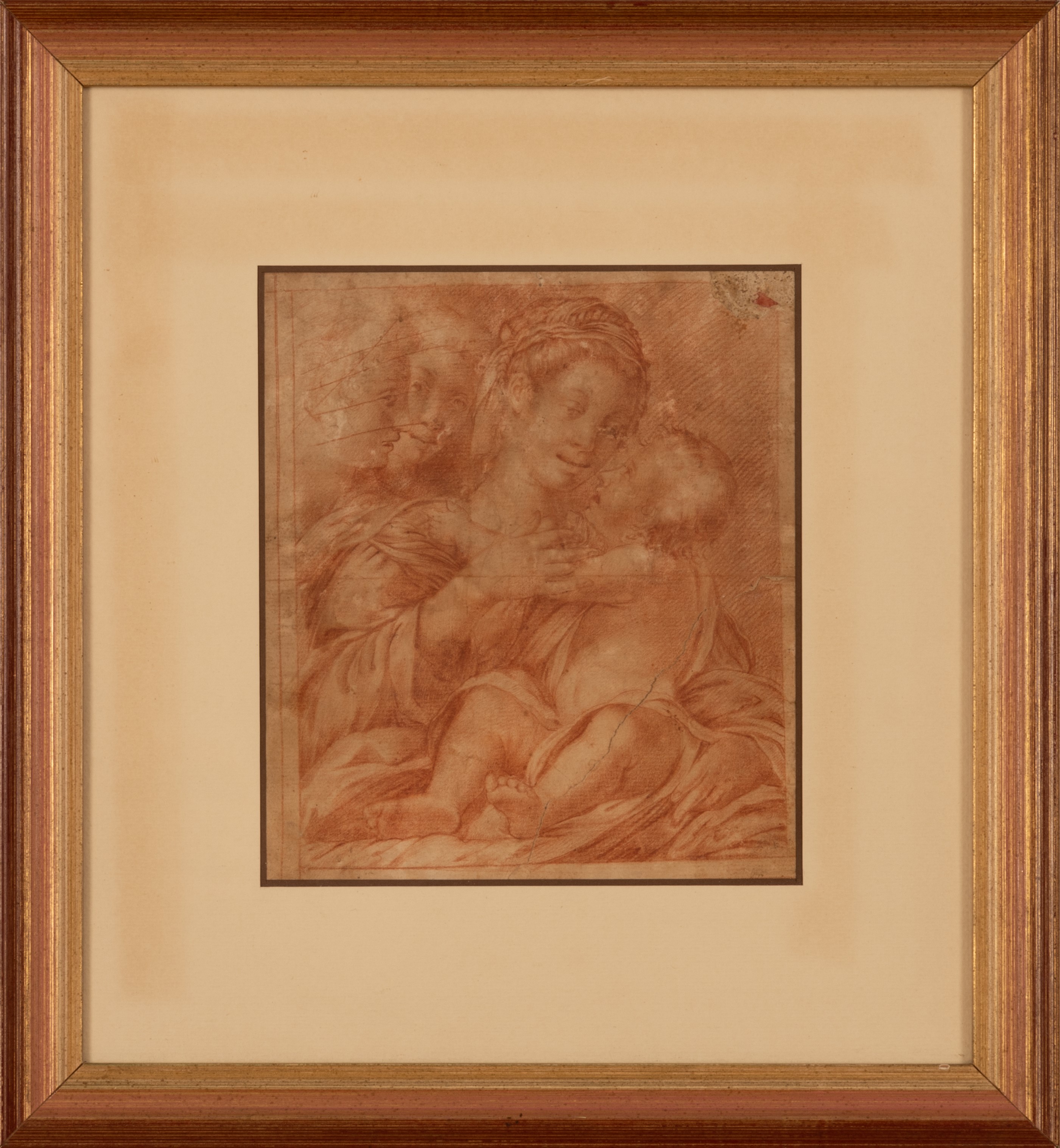 Sanguigna raffigurante donna con bambino e due figure