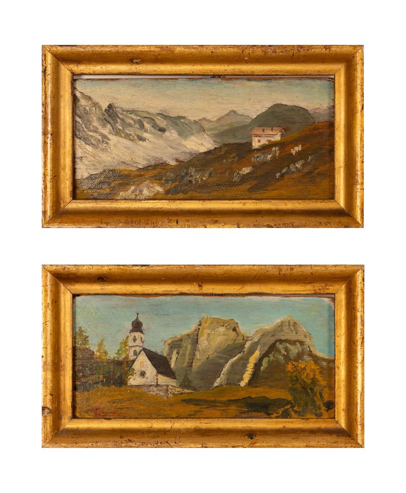 Coppia di paesaggi montani