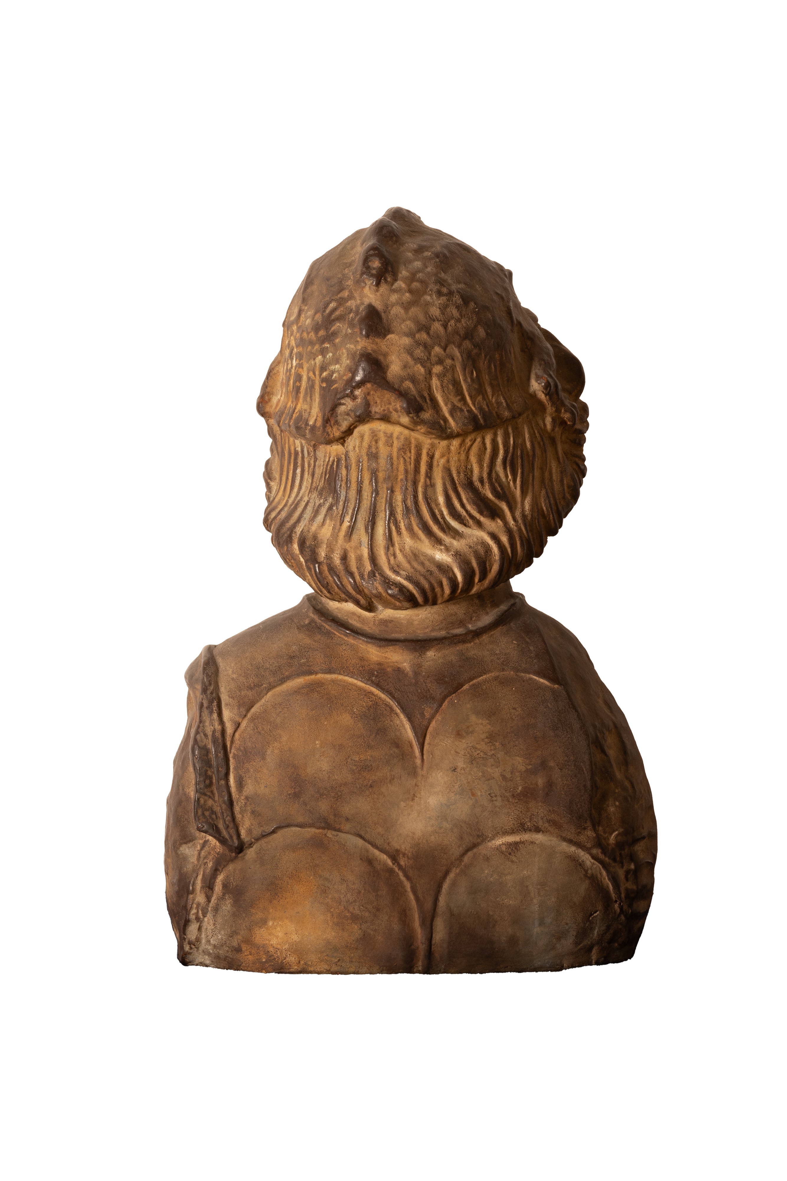 Busto di giovane guerriero in armatura del XIX secolo