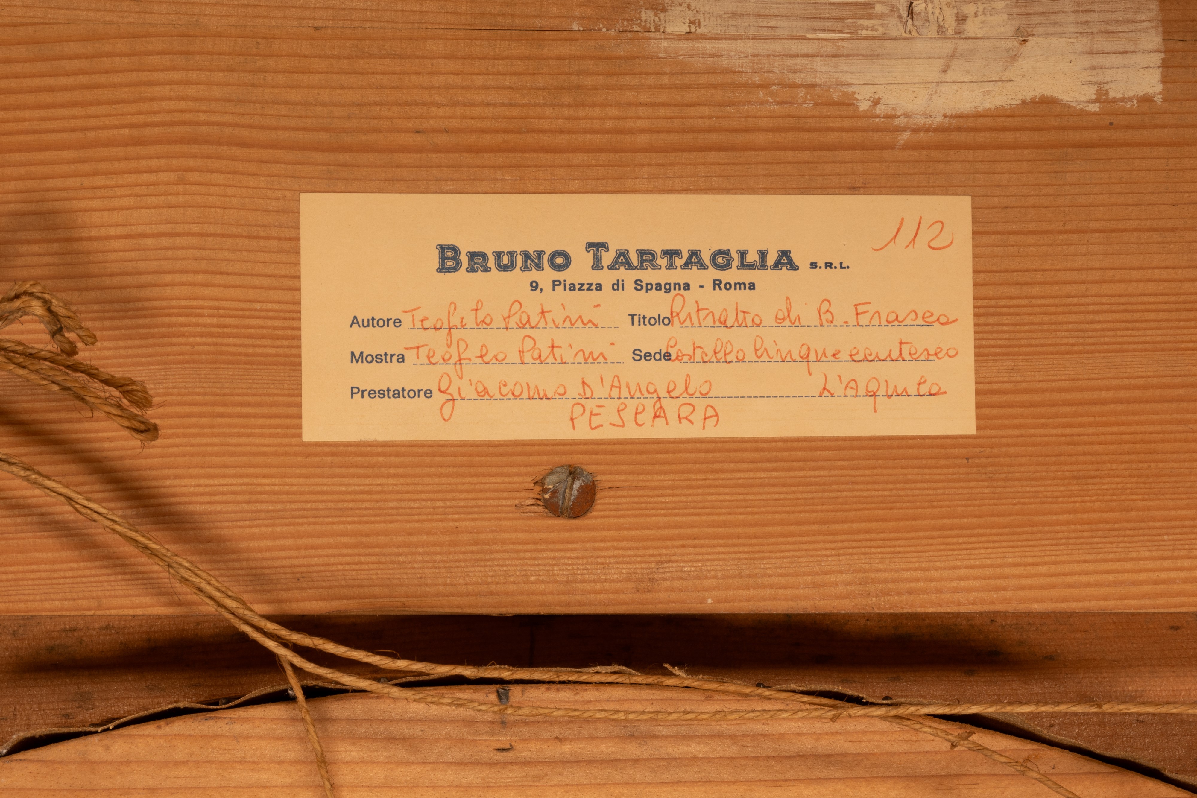 Teofilo Patini - Ritratto di Beniamino Frasca, Padre di Luigi Frasca (1858-1933), Sindaco e Benef...