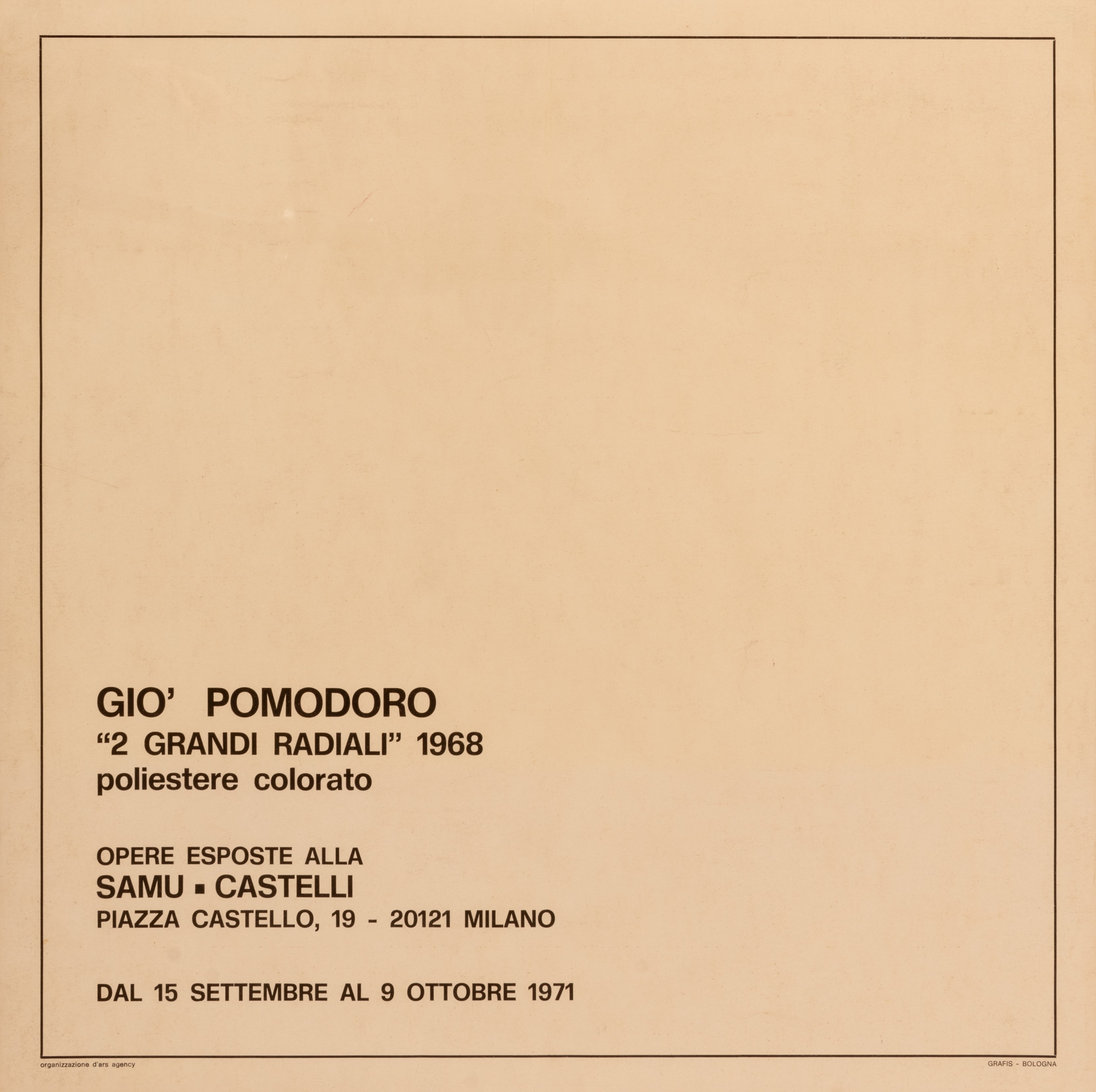 2 Grandi Radiali 1968 - Opere esposte alla SAMU - CASTELLI dal 15 al 9 ottobre 1971