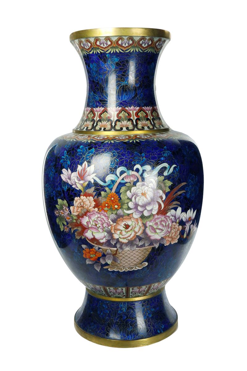 Grande vaso blu cloisonnet