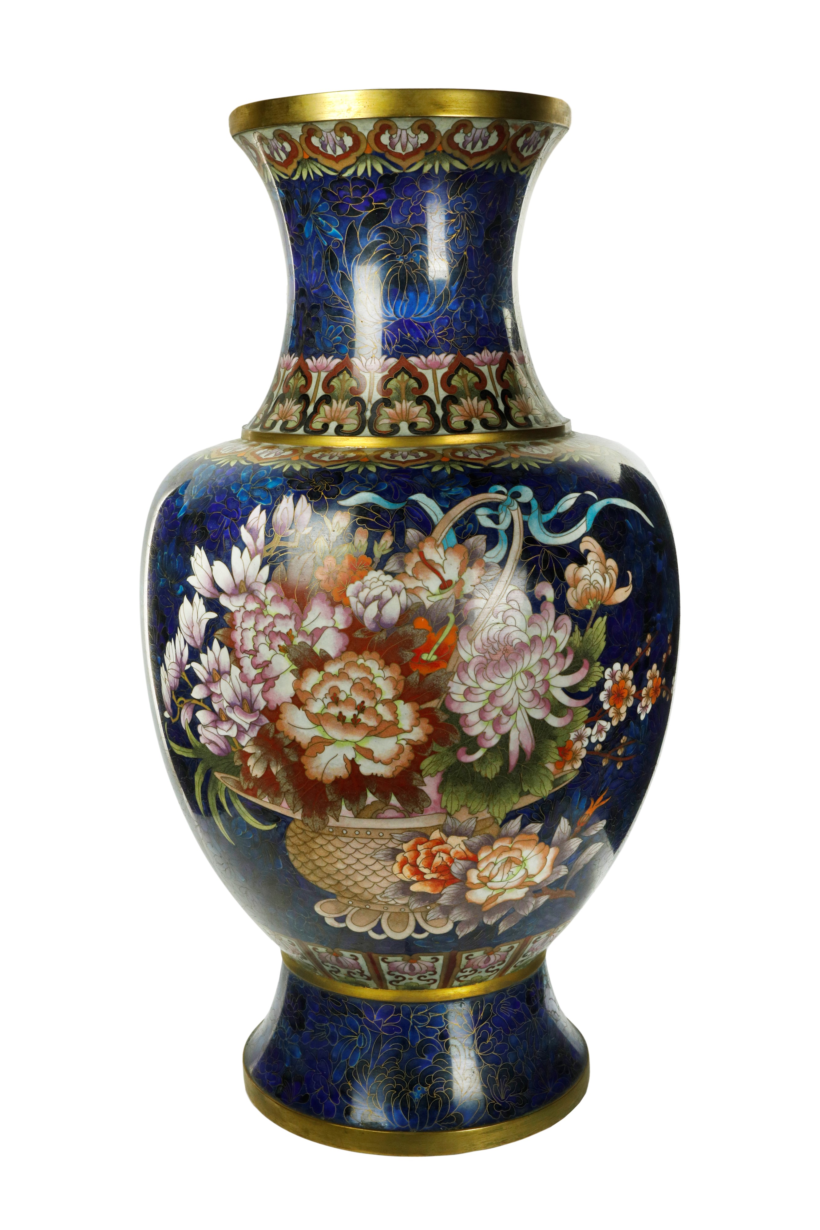 Grande vaso blu cloisonnet