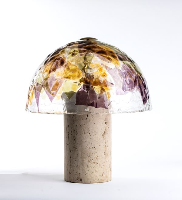 Polychrome blown glass table lamp by La Murrina