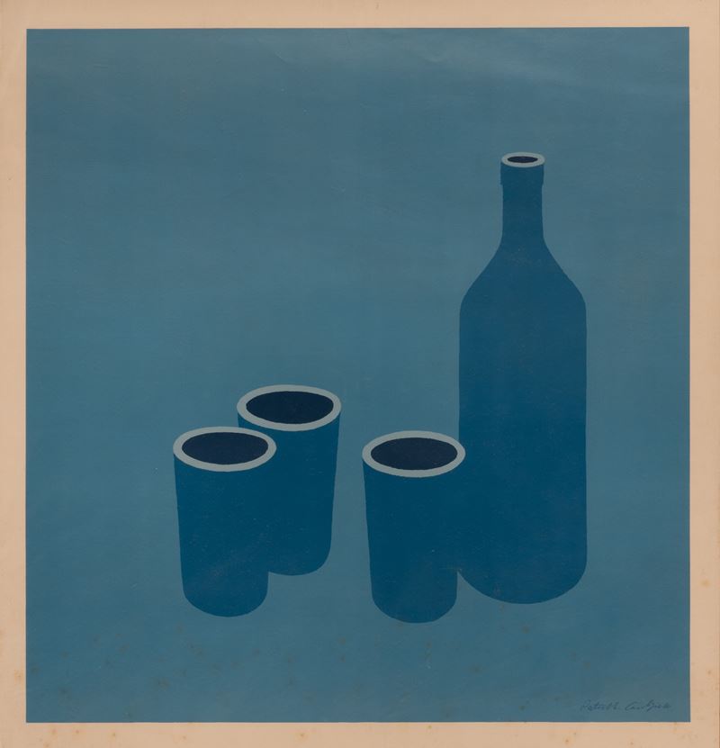 Patrick Joseph Caulfield - Bottle And Cuos. Poster Realizzato in Occasione della Personale Dell'a...
