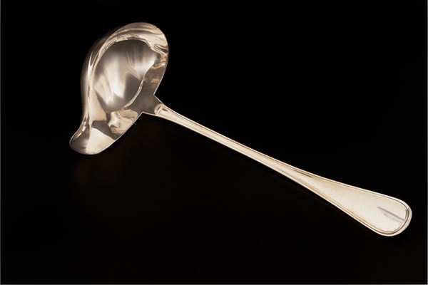 Mestolino per salsa in argento 800/000 punzone 556FI (Cassetti - Firenze)