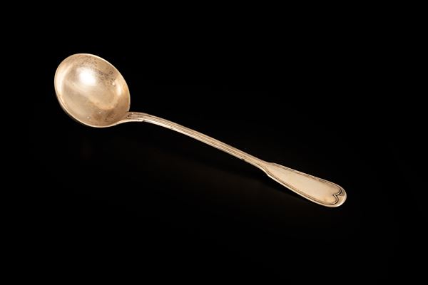 Grande e antico mestolo in argento