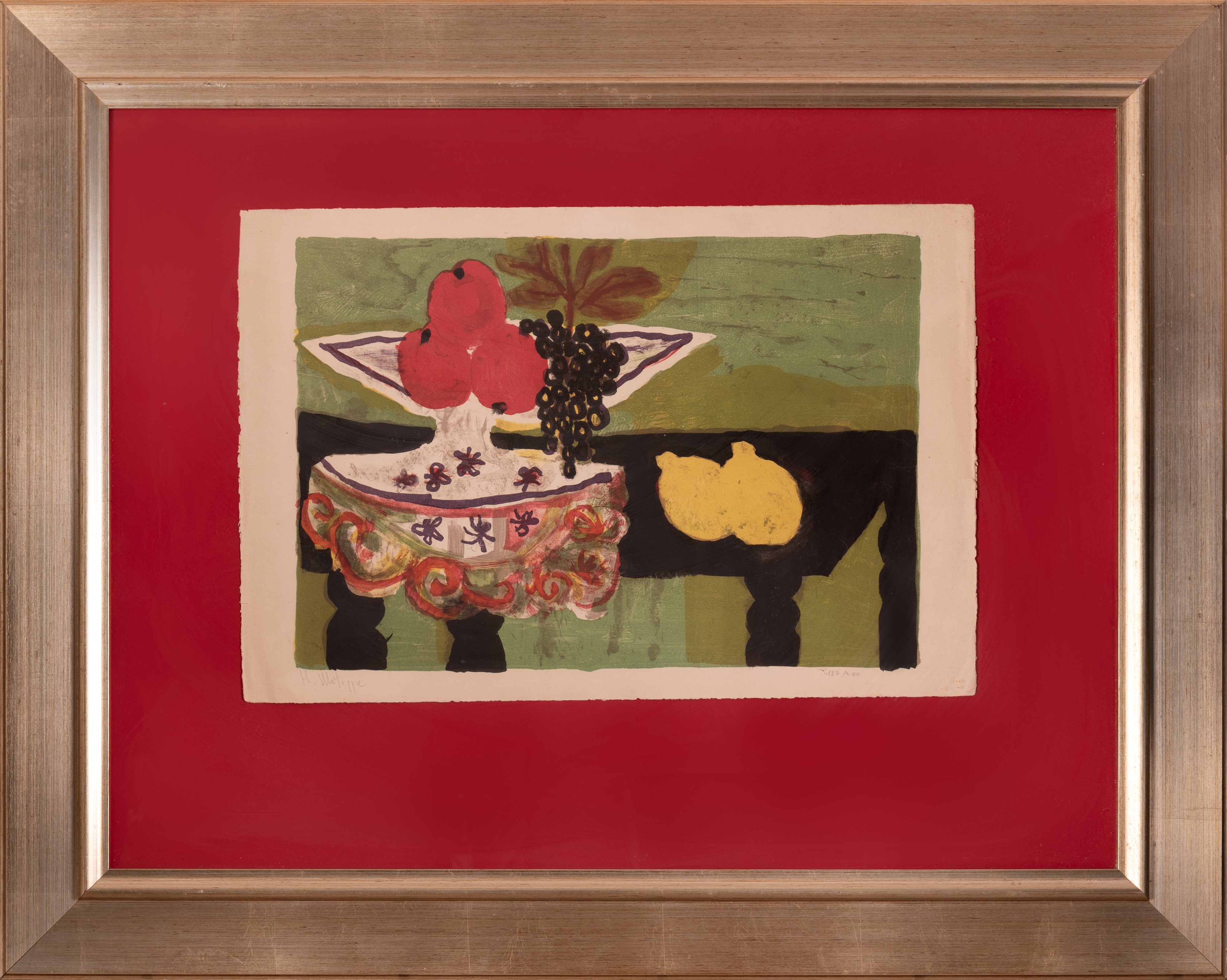 Natura morta nello studio verde