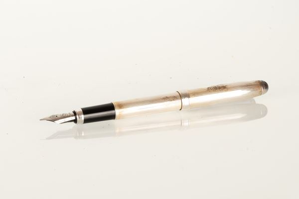 Penna stilografica Raphael placcata in argento