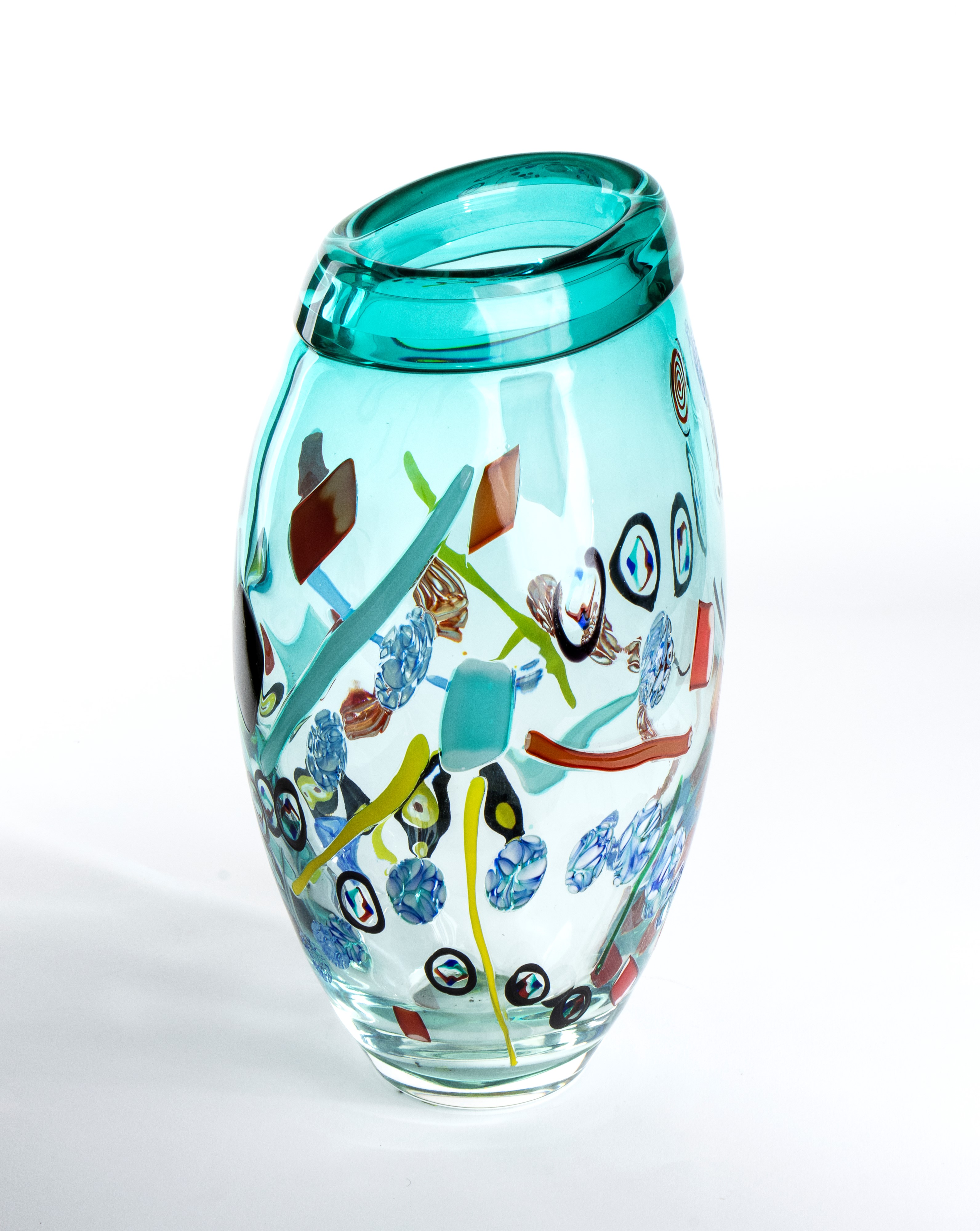 Vaso in Vetro Dipinto a Mano