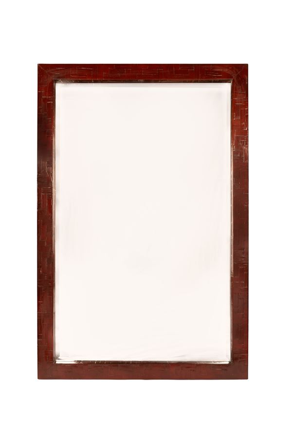 Mirror with frame in lacquered wood