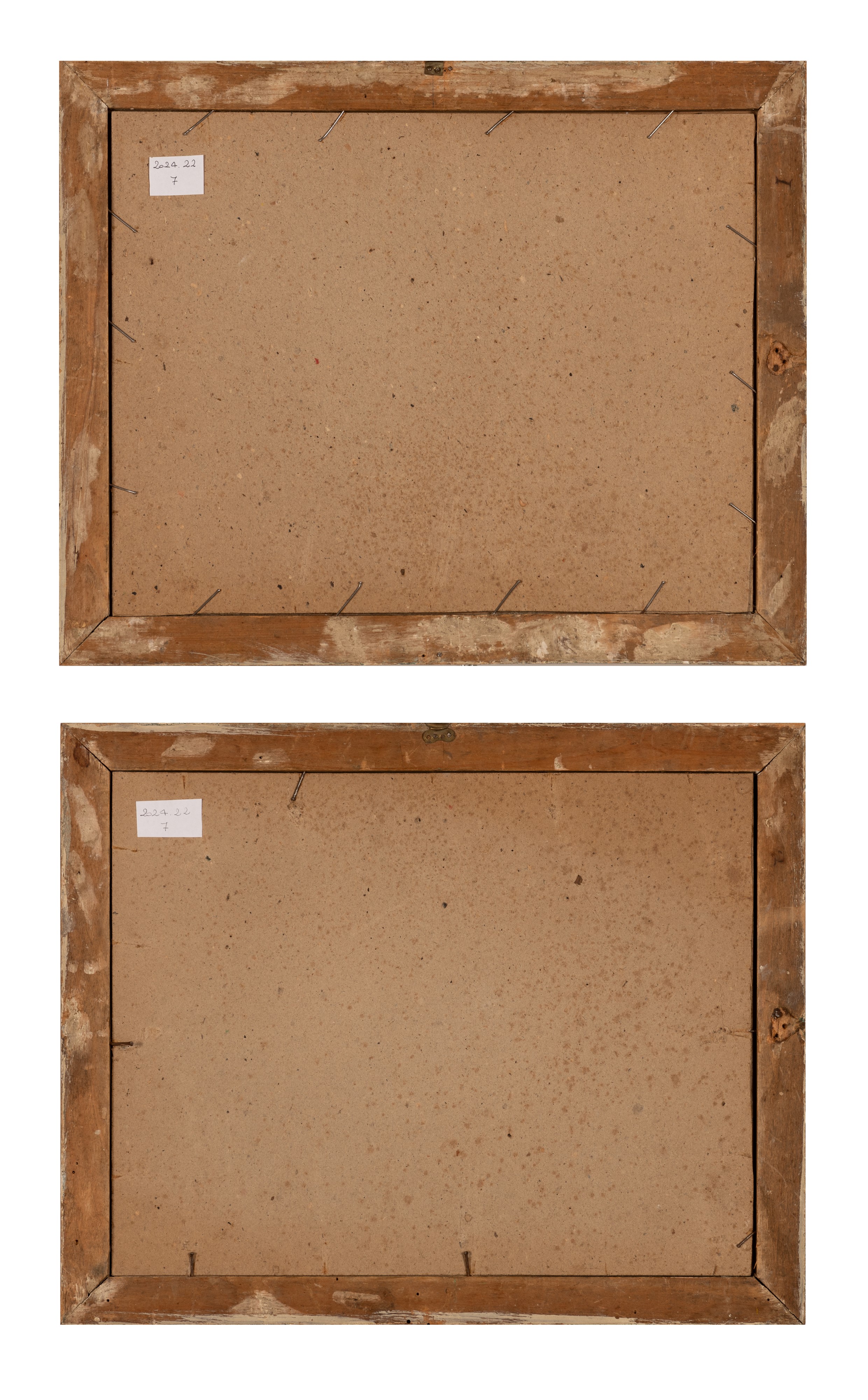 Lotto di due coppie di incisioni ovali in passepartout bianco. Francia, fine del XIX secolo