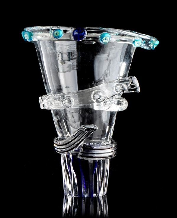 Vaso in vetro di murano con murrine