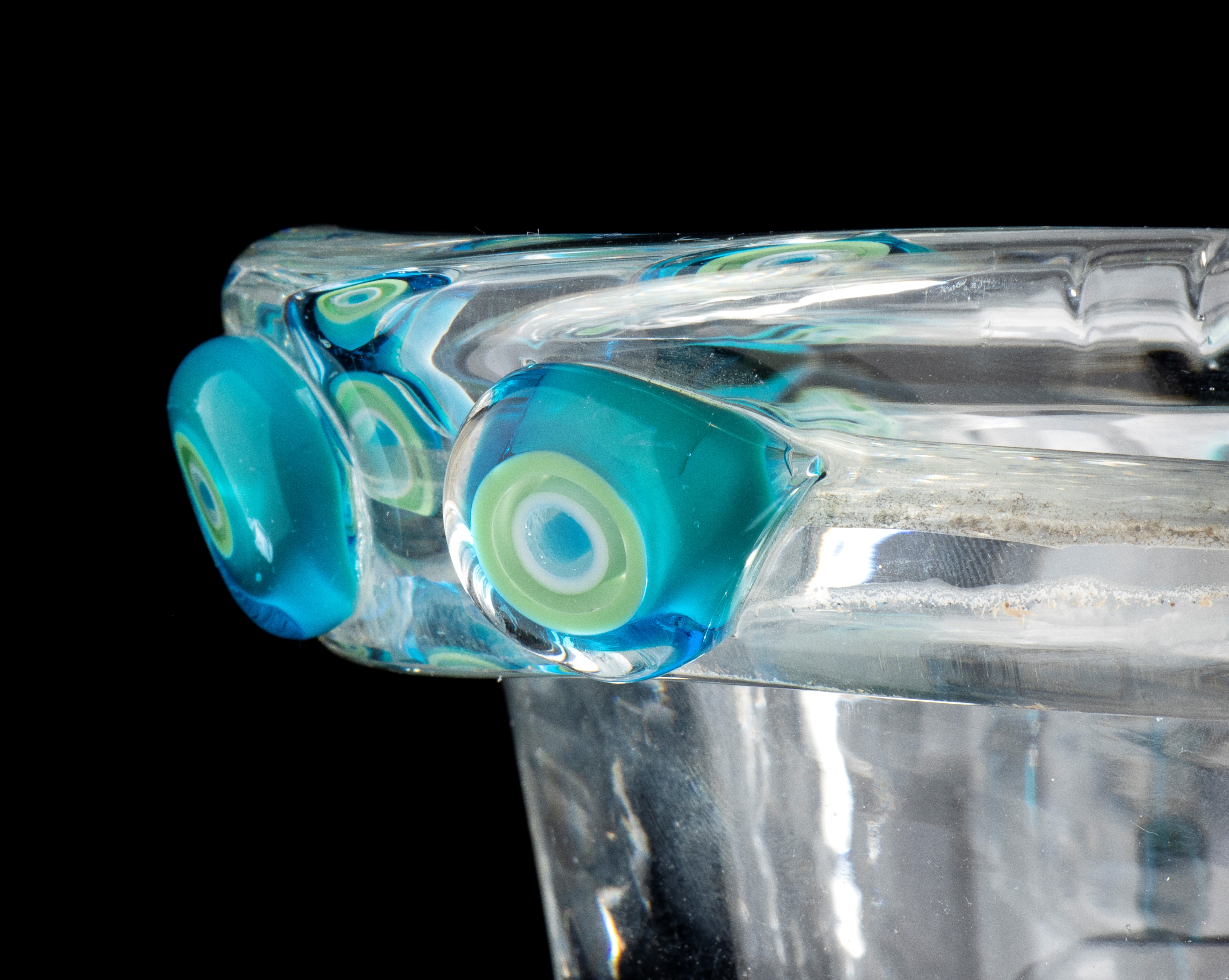 Vaso in vetro soffiato di Murano con lavorazione a murrine, grande vaso