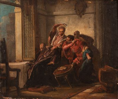 Scena di Congiura a Firma "domenico Morelli"