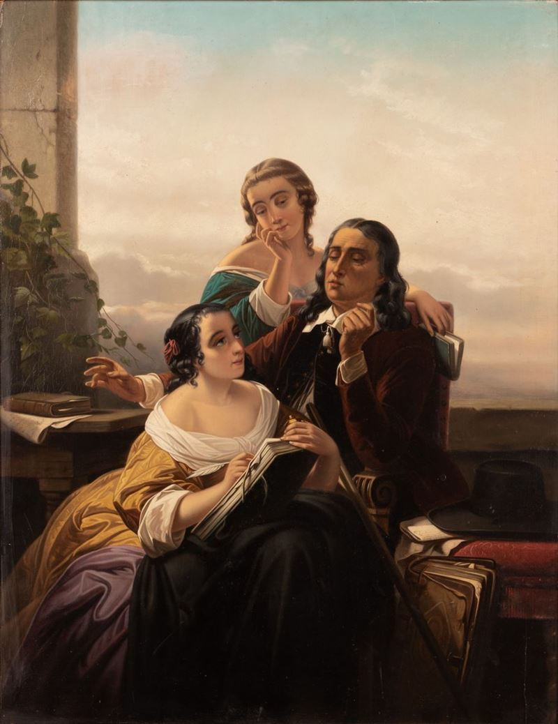 Pittore Inglese del XIX Secolo - Il Precettore e le Sue Allieve