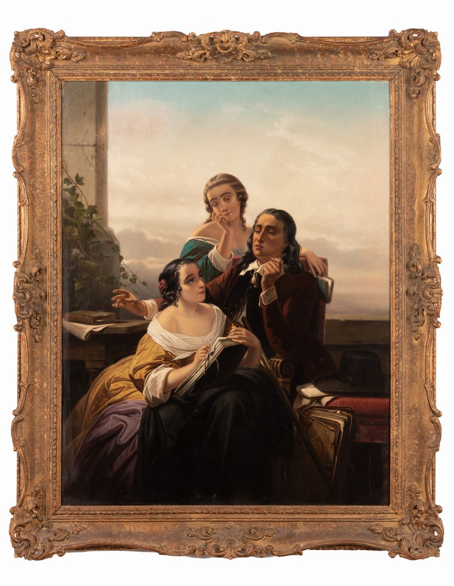 Pittore Inglese del XIX Secolo - Il Precettore e le Sue Allieve