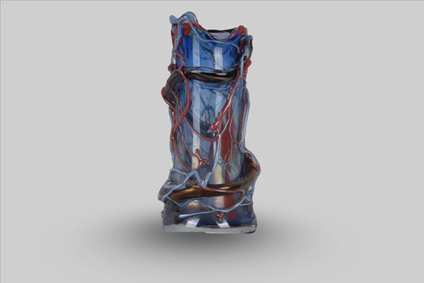 Coppia di vasi in vetro di murano