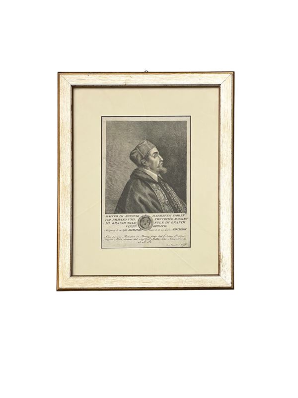Gaetano  Vascellini - Incisione raffigurante Matteo di Antonio Barberini da una medaglia in bronzo  di Gaspero Mola