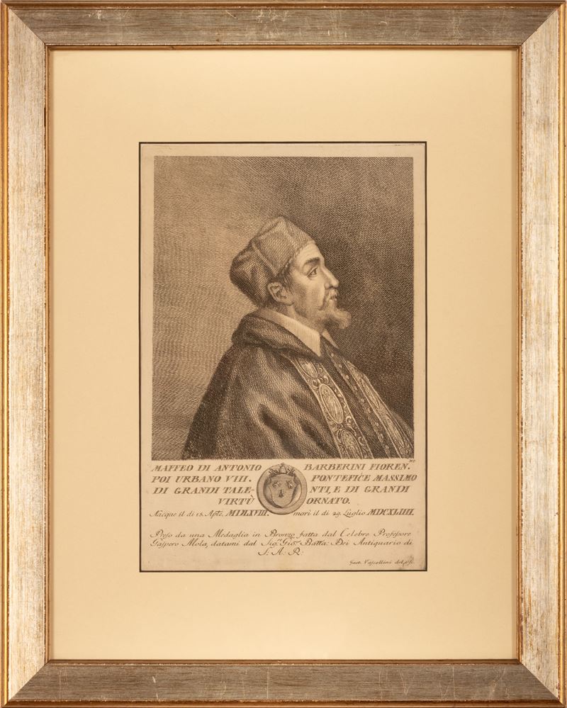 Incisione raffigurante Matteo di Antonio Barberini da una medaglia in bronzo di Gaspero Mola
