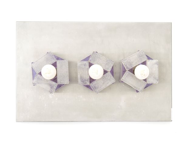 Albano Poli - Wall sconce in hand blown Murano glass on a steel base in the colors of lavender