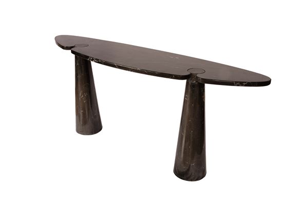 Angelo Mangiarotti - Black marble console table by Marquina from the Eros series