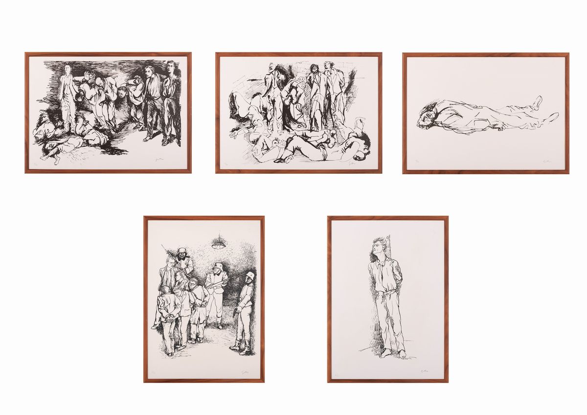 Renato Guttuso - Lotto di 5 Litografie "gott Mitt Uns"