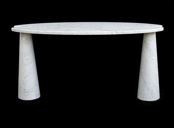 Angelo Mangiarotti - Console with structure and top in white Carrara marble mod. Eros