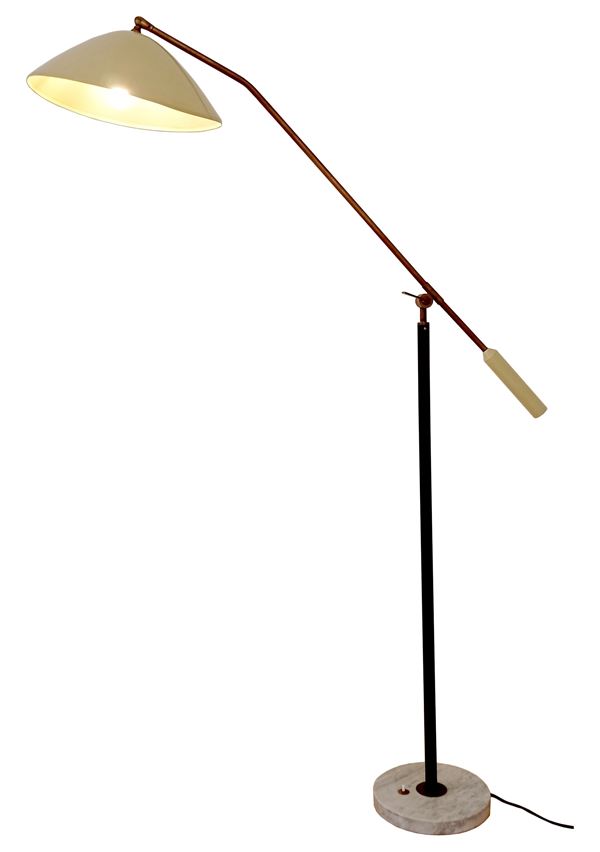 Stilnovo floor lamp directional painted metal with marble base 