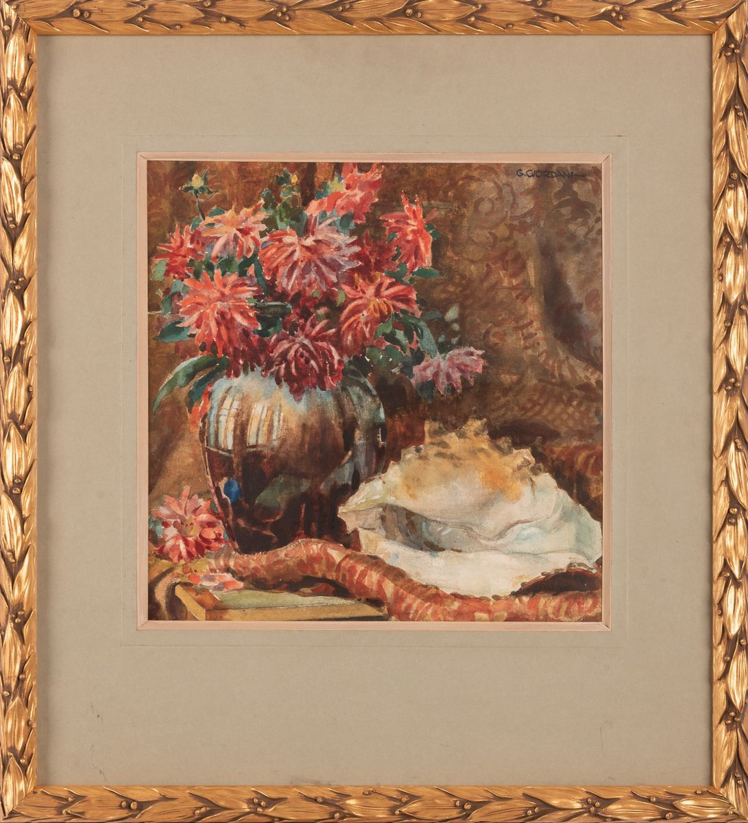 Giovanni Giordani - Natura Morta con Fiori e Conchiglie