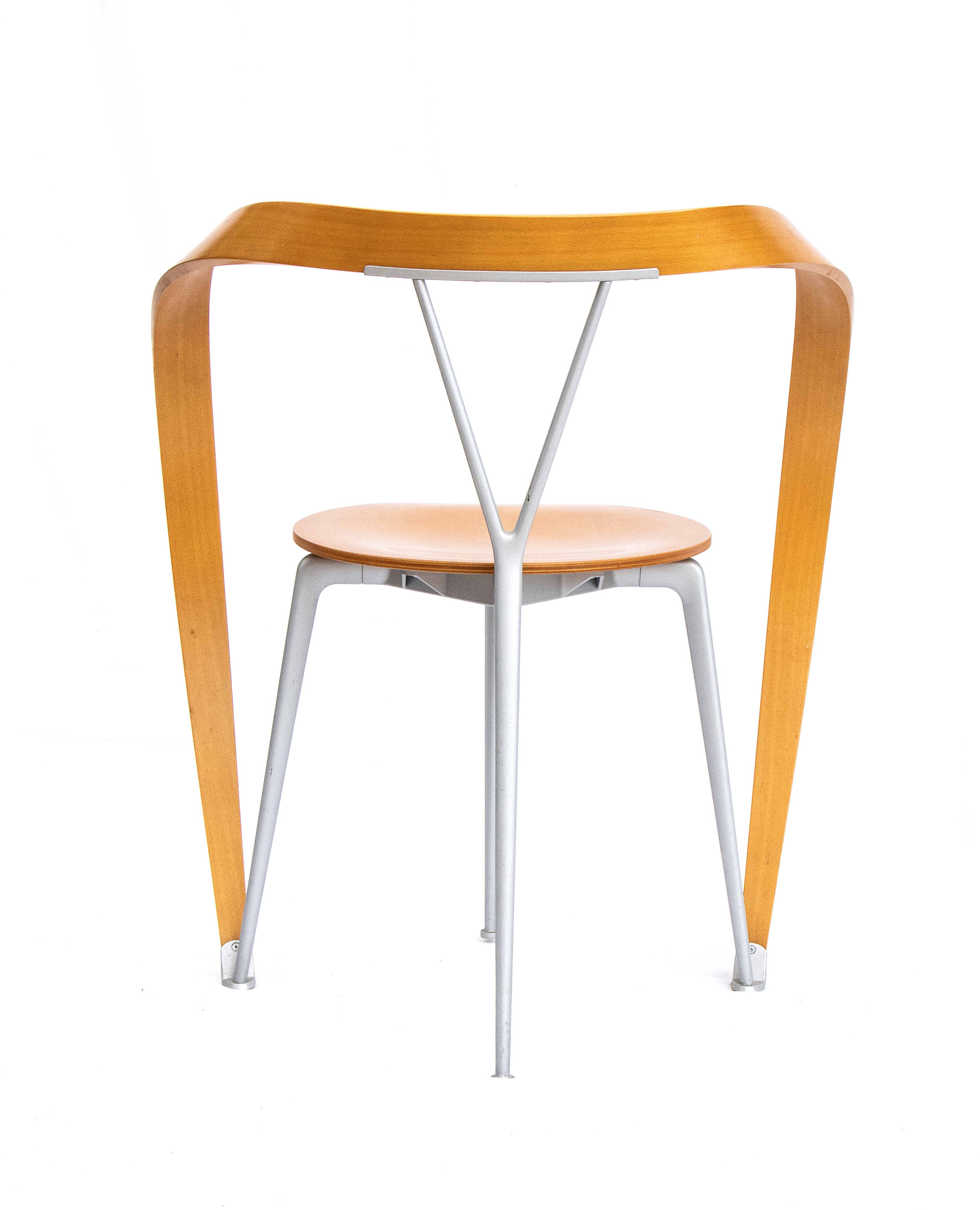 Andrea Branzi - Quattro sedie Silla Mod. 952 “Revers” (produzione Cassina), struttura in legno e ...