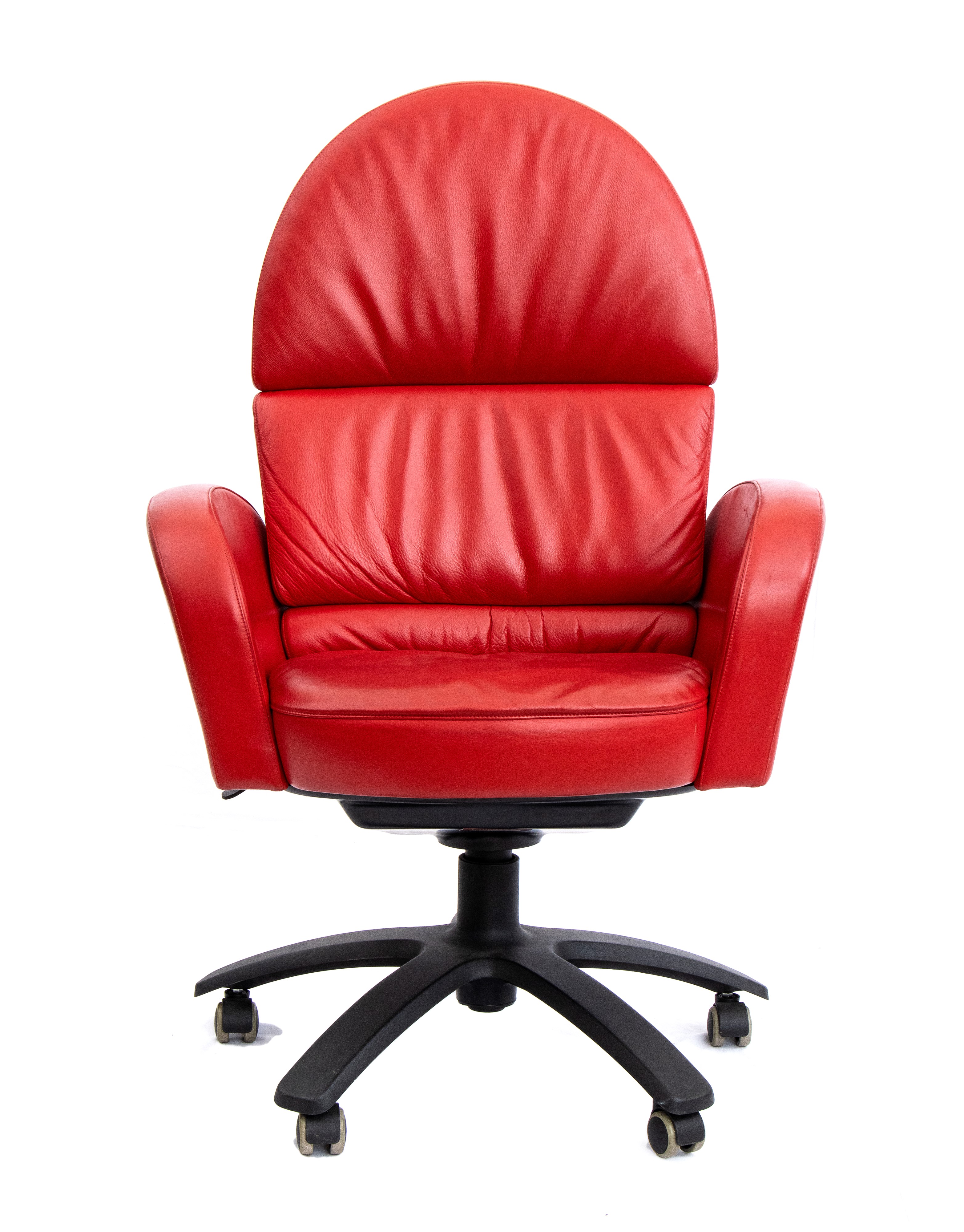 Paolo Pininfarina - Set di poltrone Ego e poltrona direzionale Ego President in pelle rossa (5 pe...