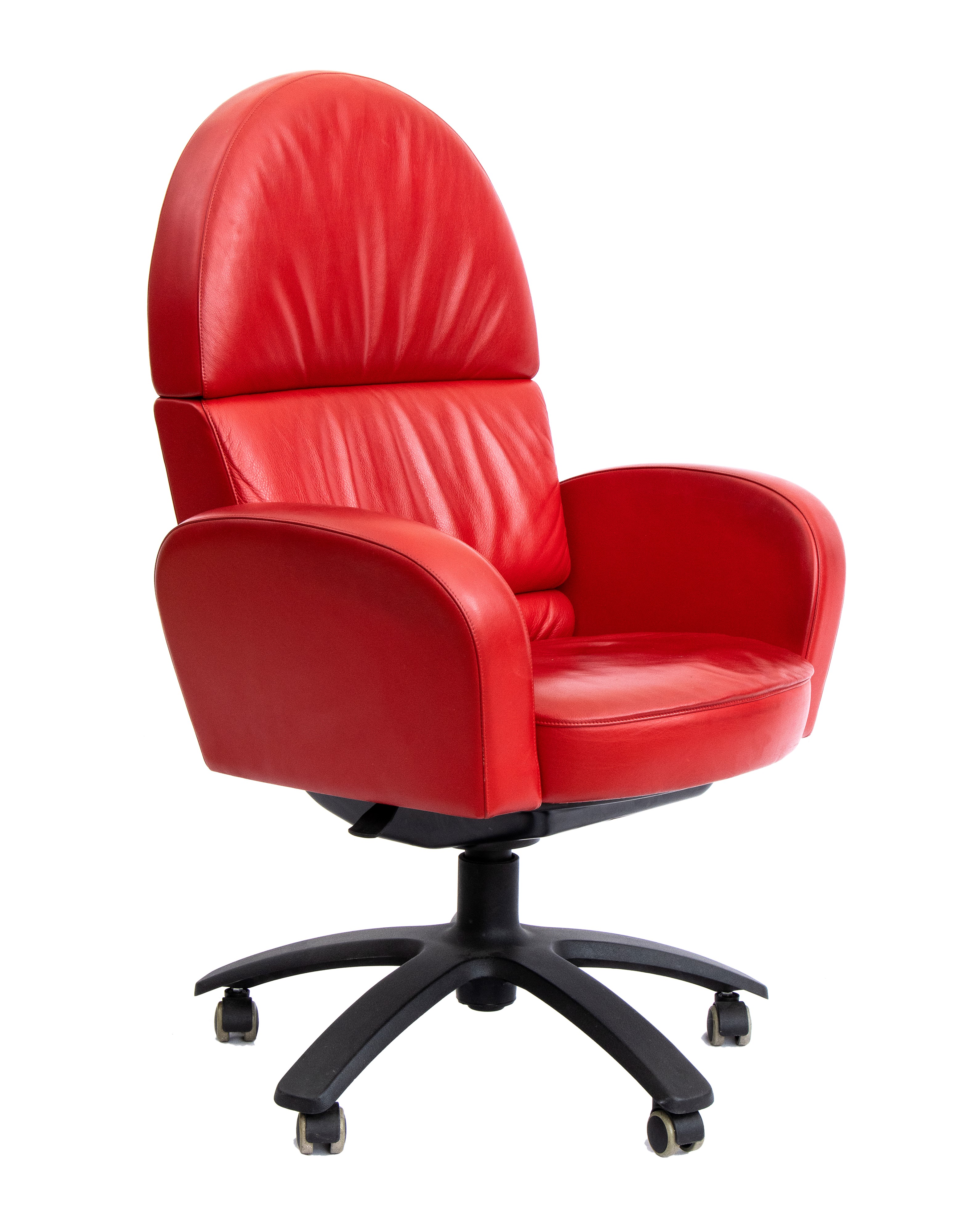 Paolo Pininfarina - Set di poltrone Ego e poltrona direzionale Ego President in pelle rossa (5 pe...