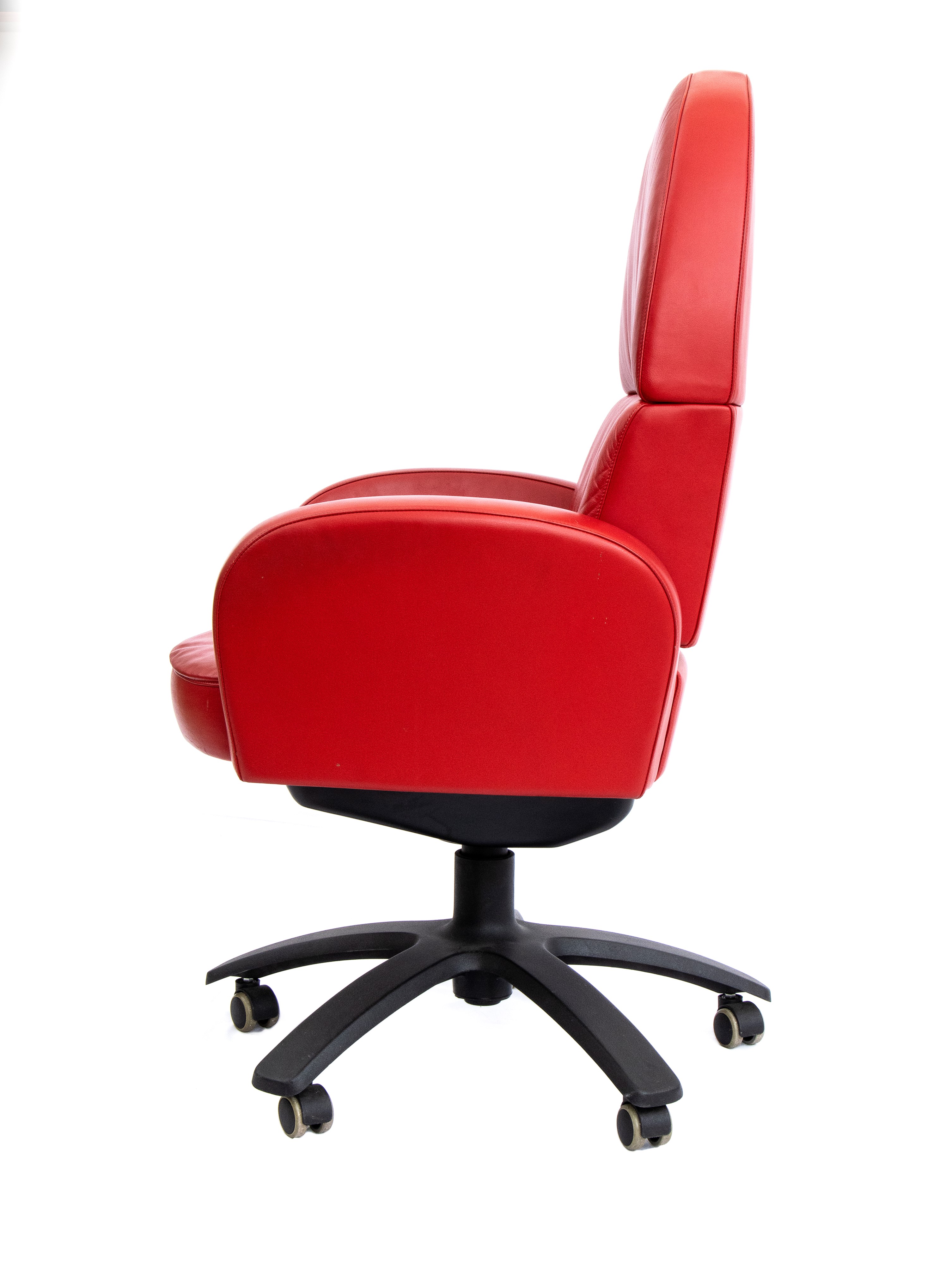 Paolo Pininfarina - Set di poltrone Ego e poltrona direzionale Ego President in pelle rossa (5 pe...
