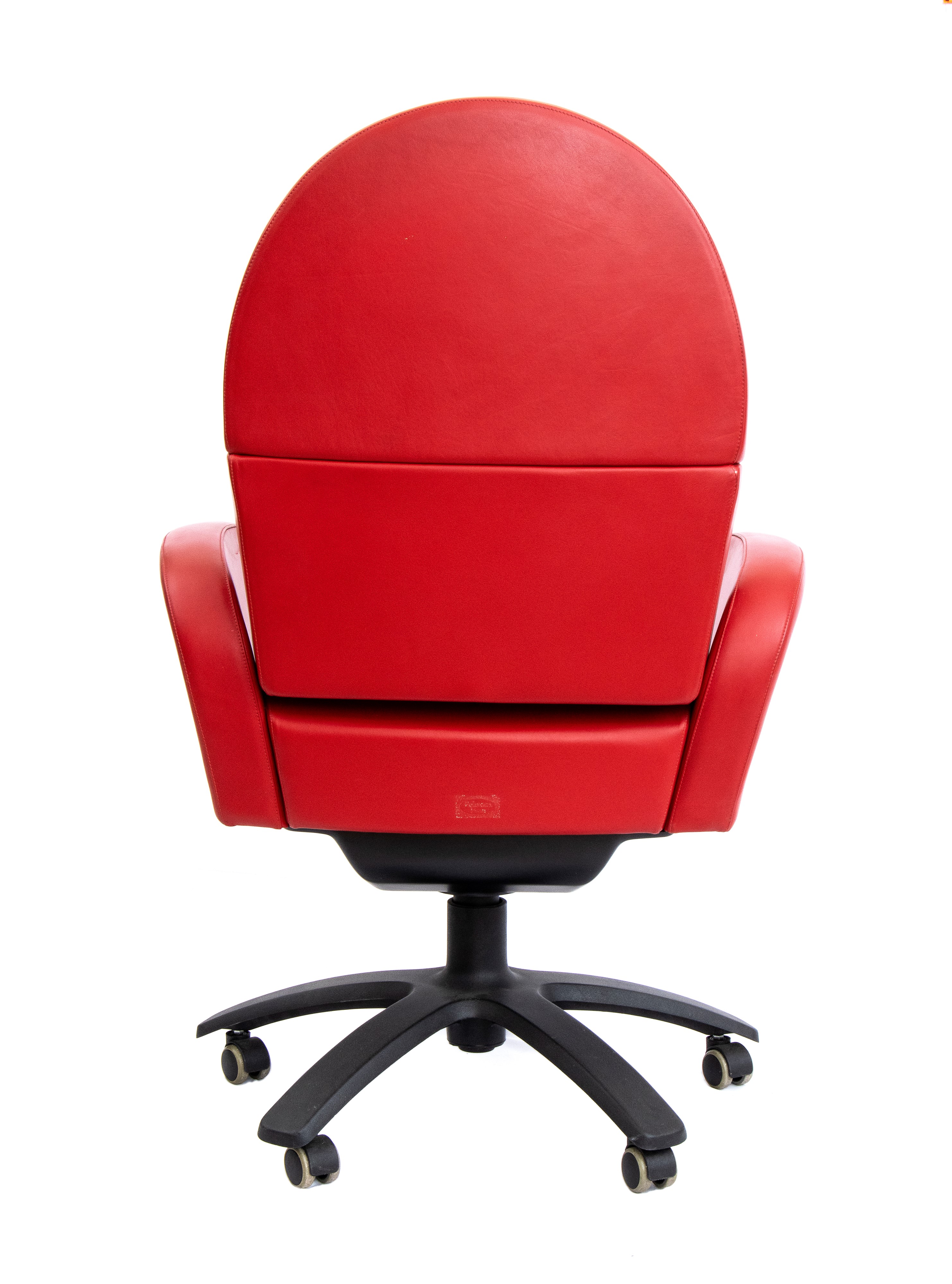 Paolo Pininfarina - Set di poltrone Ego e poltrona direzionale Ego President in pelle rossa (5 pe...