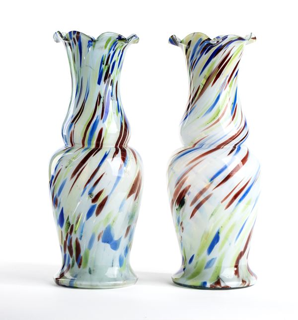 Two Murano glass vases
