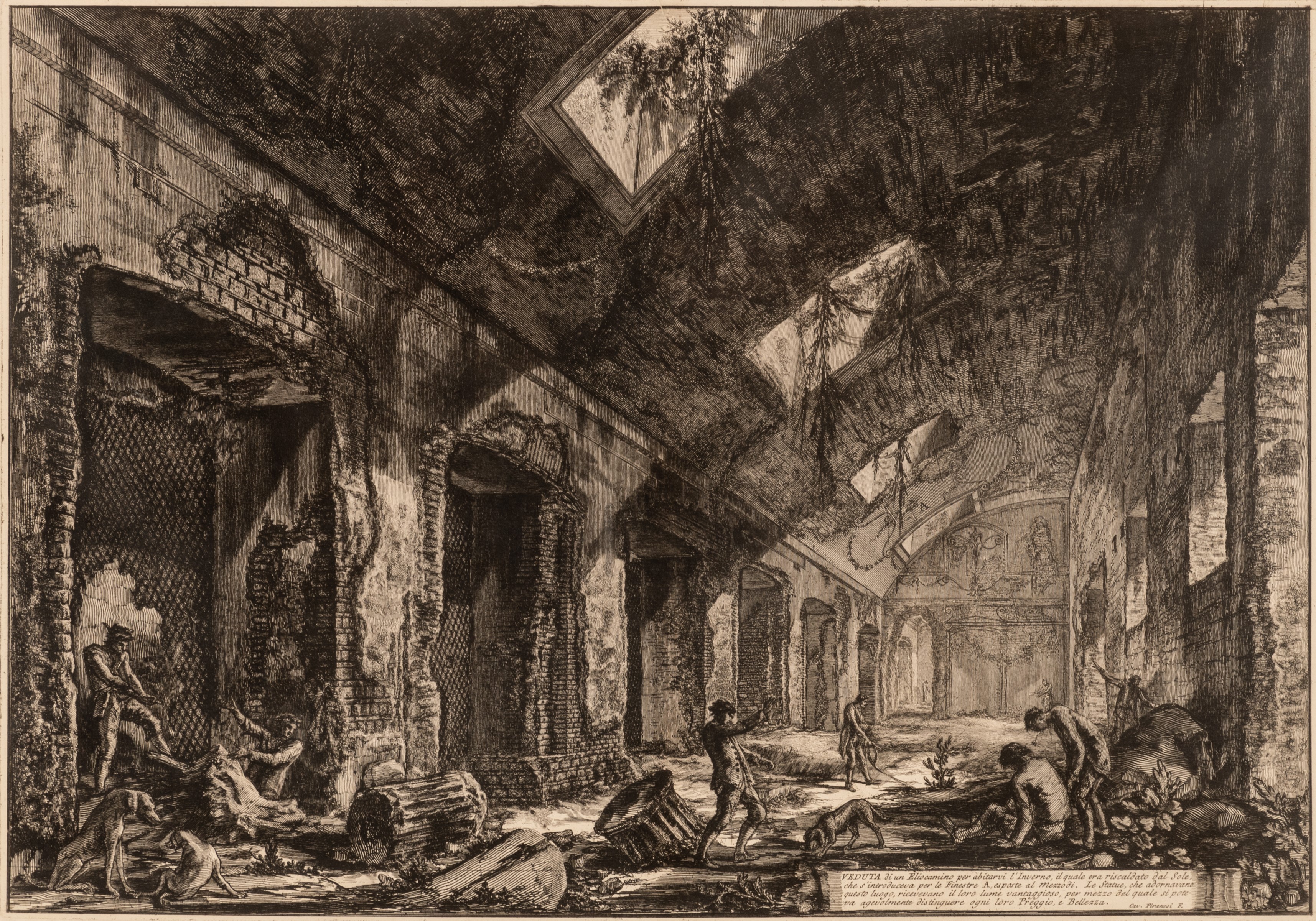 Veduta di un eliocamino per abitarvi l'inverno