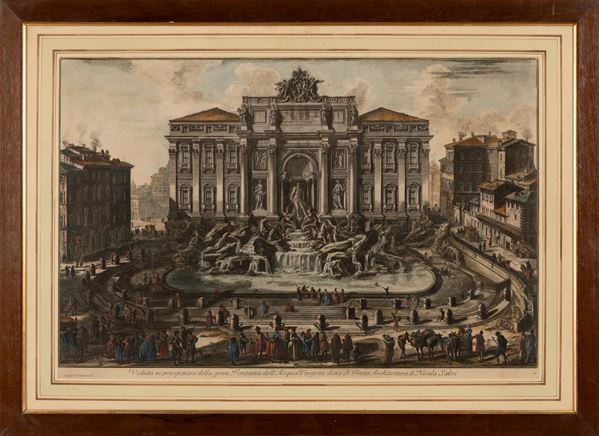 Giovanni Battista Piranesi - Veduta in prospettiva della Gran Fontana dell'acqua Vergine detta di Trevi architettura di Nicola Salvi, Cav. Piranesi