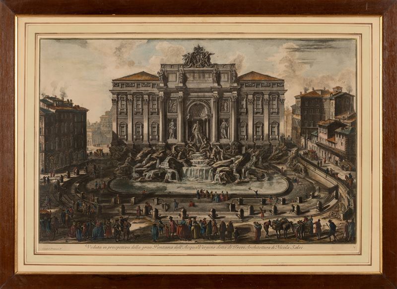 Veduta in prospettiva della Gran Fontana dell'acqua Vergine detta di Trevi architettura di Nicola...