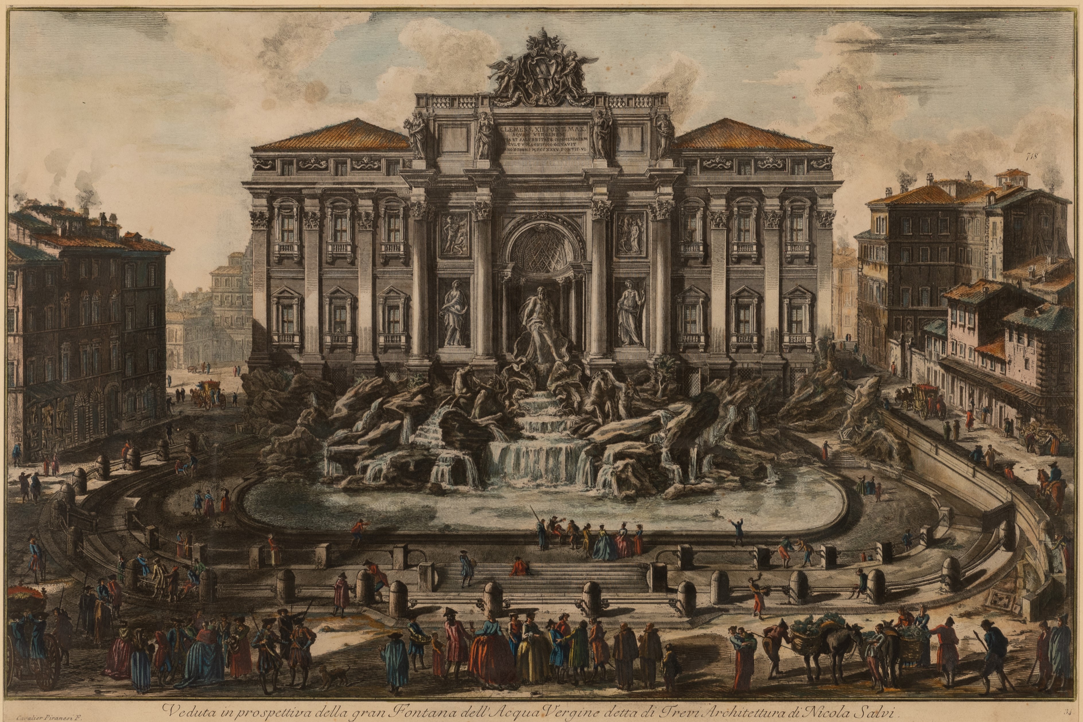 Veduta in prospettiva della Gran Fontana dell'acqua Vergine detta di Trevi architettura di Nicola...