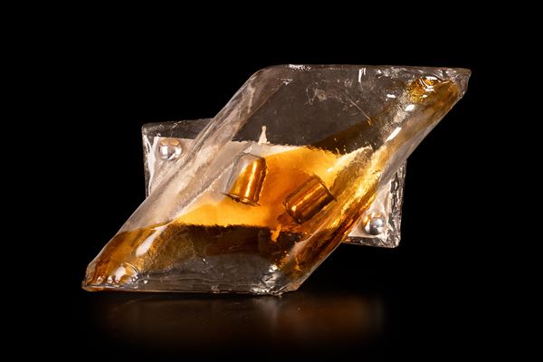 Wall lamp in Murano glass in shades of amber