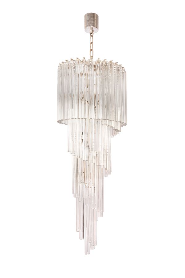 Triedro Murano glass twister Chandelier 