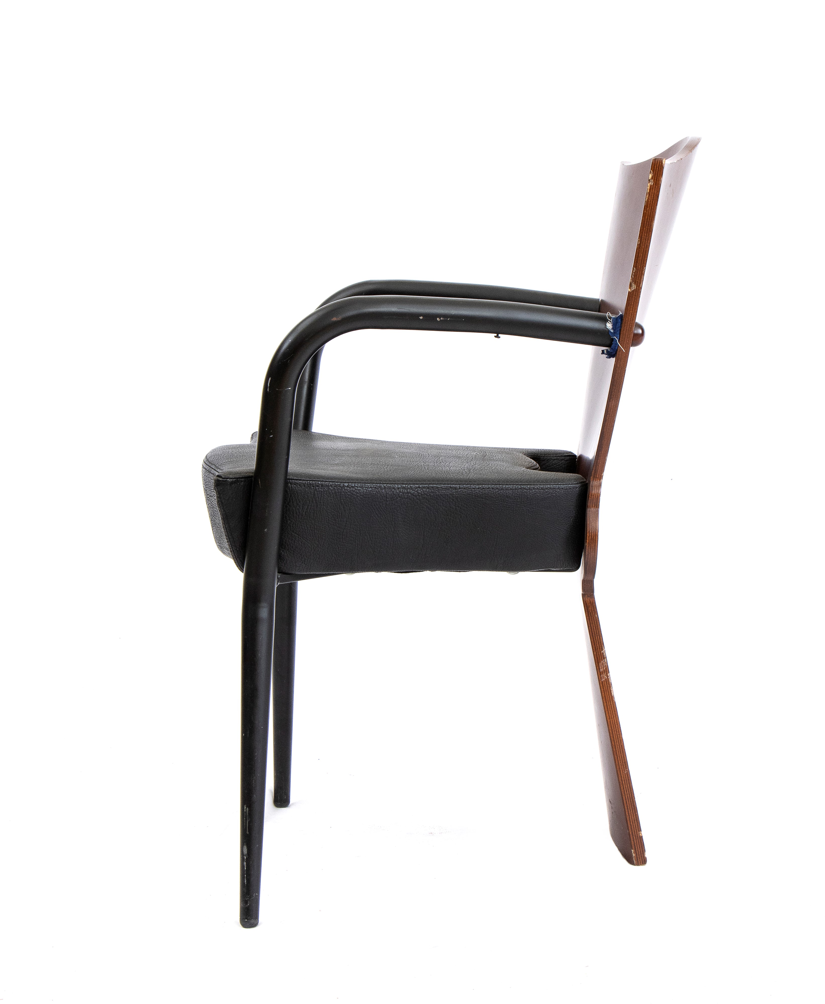 Borek Sipel - Quattro sedie mod. Dalami (produzione Scarabas) - struttura in legno e metallo vern...