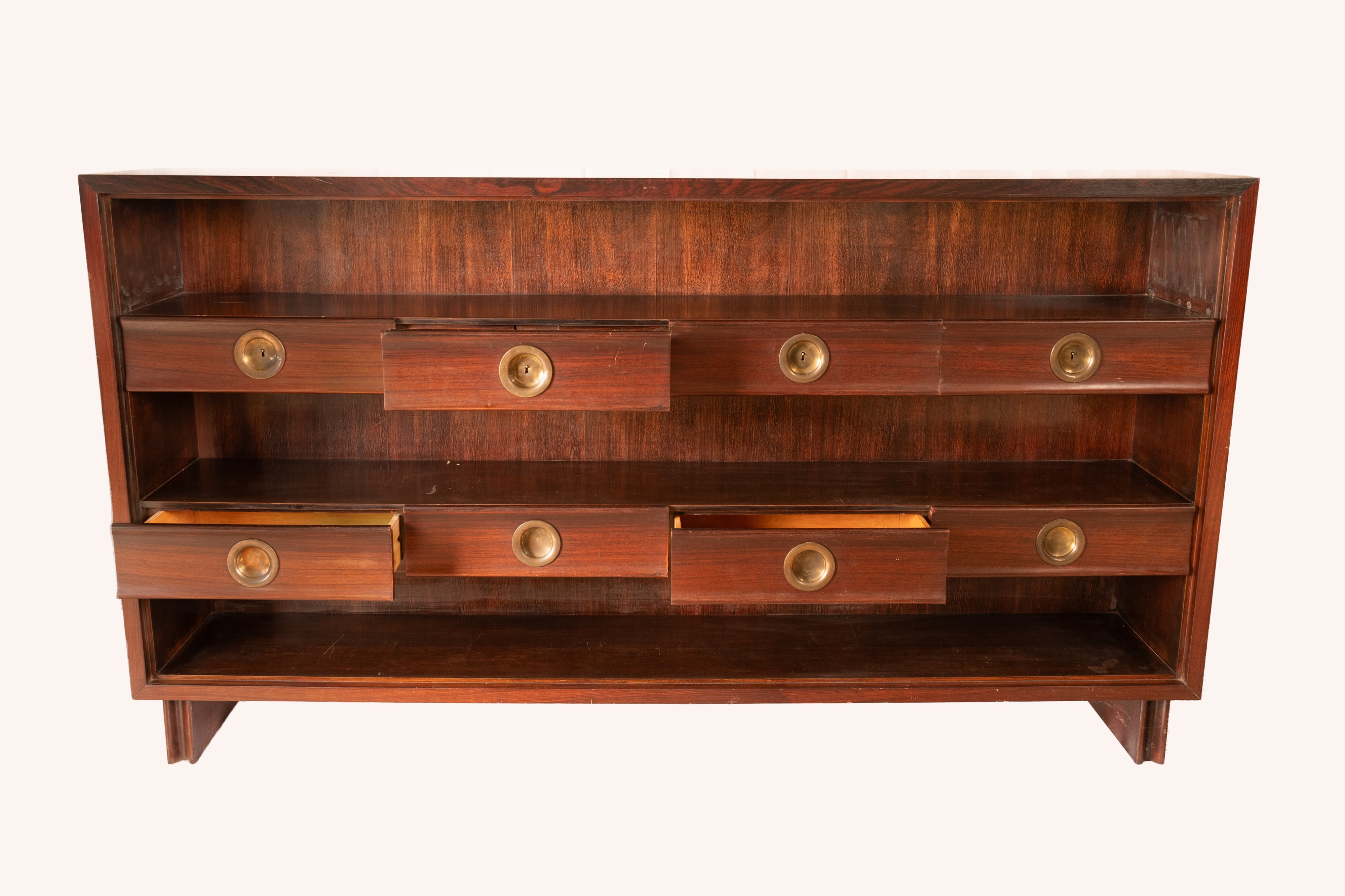 Grande libreria archivio con tre ripiani e 8 cassetti a scomparsa sul fronte