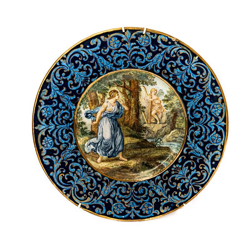R.Pardi, Piatto Raffigurante figura muliebre allegorica