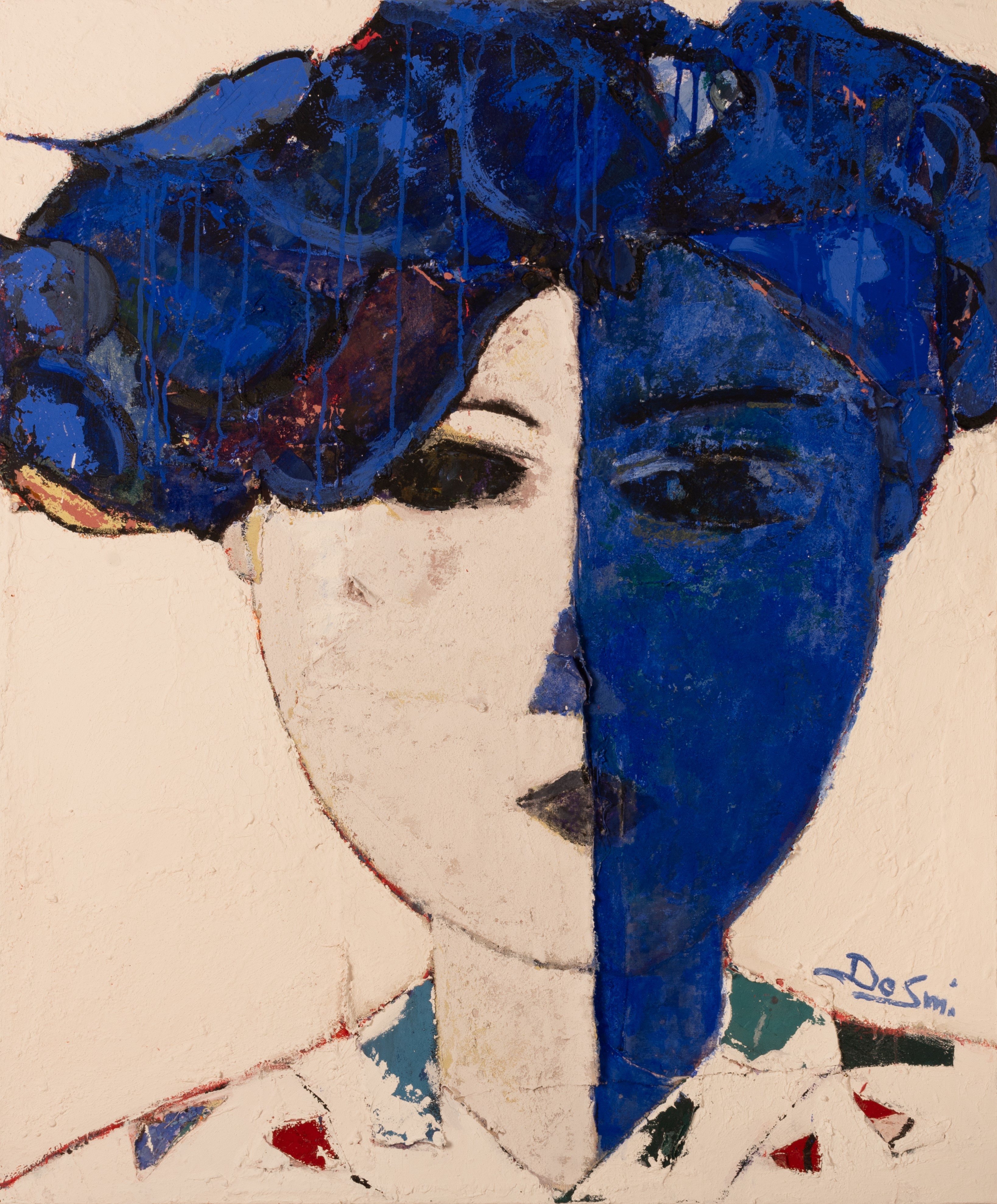 Michele De Simone Desmi - Blu And White Face